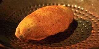 A crisp, hot, heavenly Bhatura! (a kind of deep-fried Indian bread)